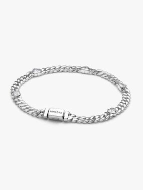 Pandora Heart Cuban Chain Bracelet